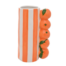 Load image into Gallery viewer, Orange Vase with Stripes
