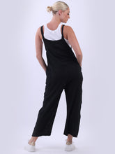 Load image into Gallery viewer, Black Cotton Dungarees
