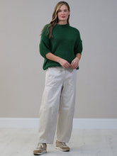Load image into Gallery viewer, Dark Green Boxy Cropped Sleeve Wool Mix Sweater

