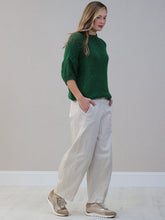 Load image into Gallery viewer, Dark Green Boxy Cropped Sleeve Wool Mix Sweater
