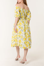 Load image into Gallery viewer, Lemon Print Broderie Anglaise Midi Dress
