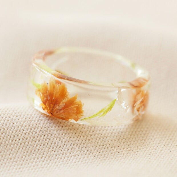 Resin Natural Dried Flower Ring – Mookau