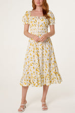 Load image into Gallery viewer, Ditsy Floral Milkmaid Midi Dress
