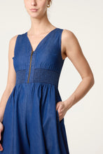 Load image into Gallery viewer, Zip Front Denim Jumpsuit
