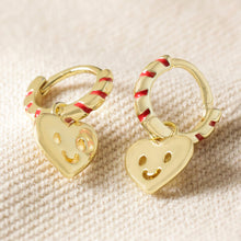 Load image into Gallery viewer, Heart Smiling Face Huggie Earrings
