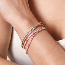 Load image into Gallery viewer, Set of 5 Multicoloured Crystal Bracelets
