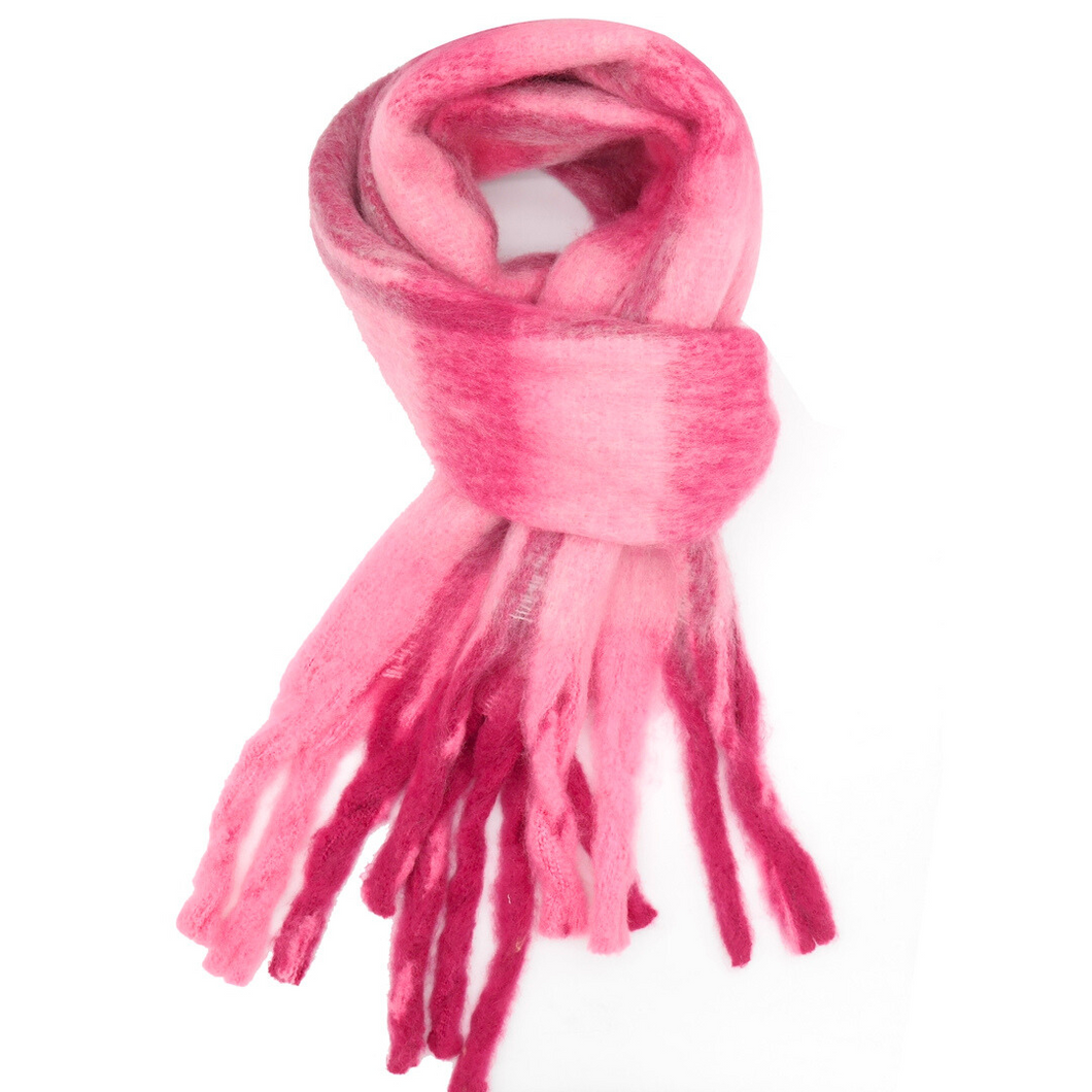 Pink Check Scarf