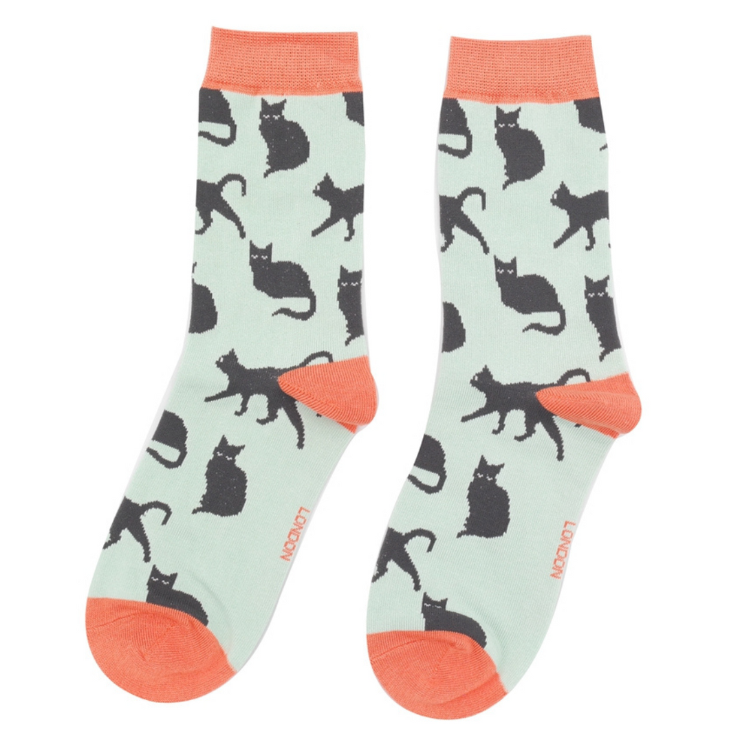 Cute Black Cat Bamboo Socks