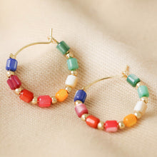 Load image into Gallery viewer, Small Beaded Hoop Earrings

