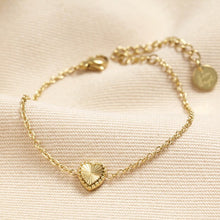 Load image into Gallery viewer, Gold Antiqued Heart Bracelet
