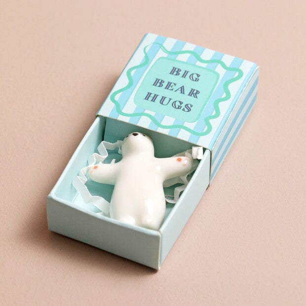 Tiny Matchbox Ceramic Bear