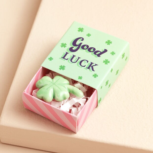Tiny Matchbox Ceramic Lucky Clover