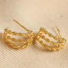 Load image into Gallery viewer, Triple Rope Hoop Earrings
