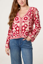 Load image into Gallery viewer, Abstract Floral Crochet Cardigan
