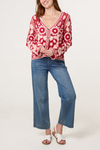 Load image into Gallery viewer, Abstract Floral Crochet Cardigan
