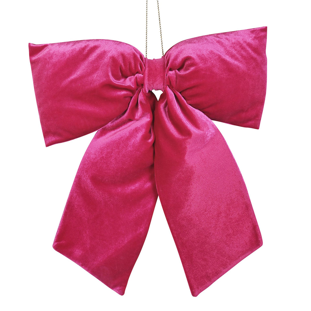 Oversized Pink Velvet Bow Decoration