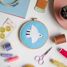 Load image into Gallery viewer, Hoop Embroidery Kit - White Bird
