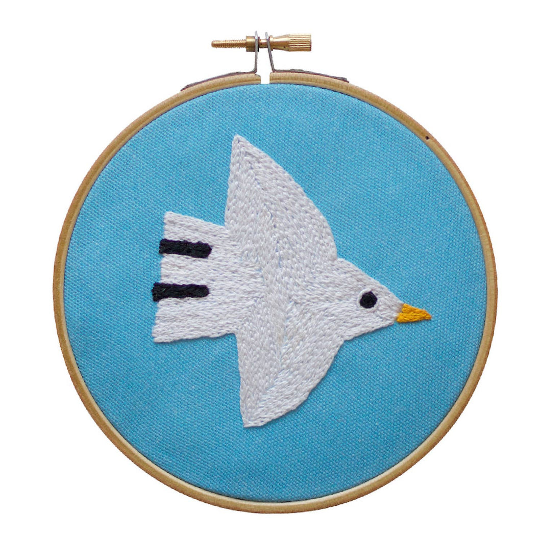 Hoop Embroidery Kit - White Bird