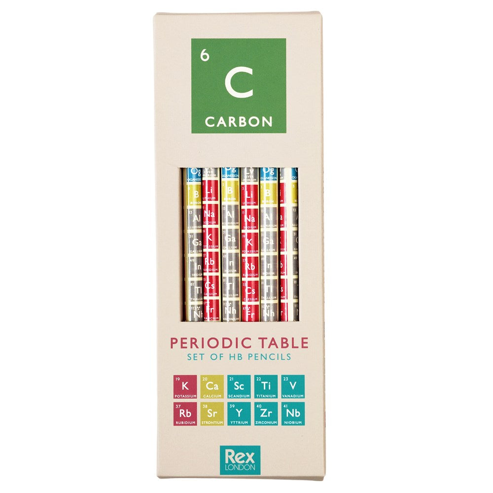 Periodic Table Set of 6 HB Pencils