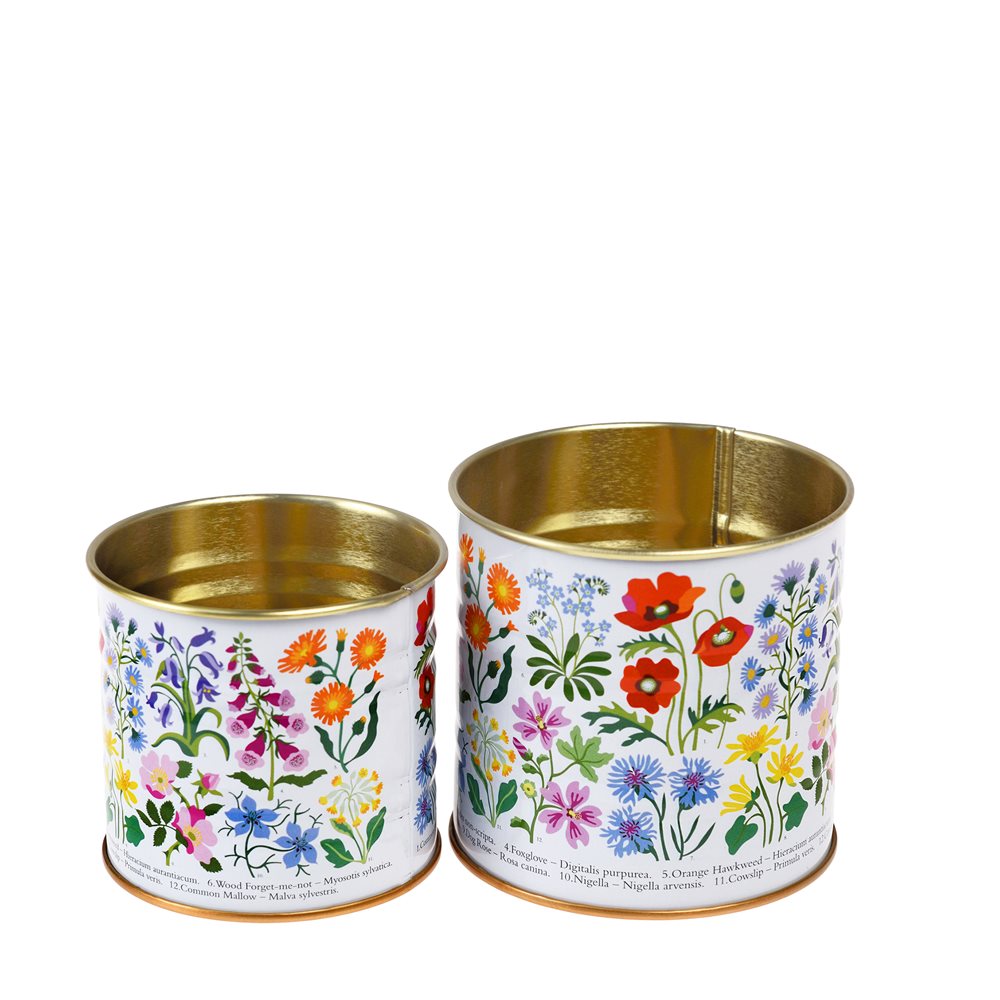 Set of 2 Wildflowers Mini Storage Tins