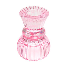 Load image into Gallery viewer, Double Ended Pink Glass Candle Holder
