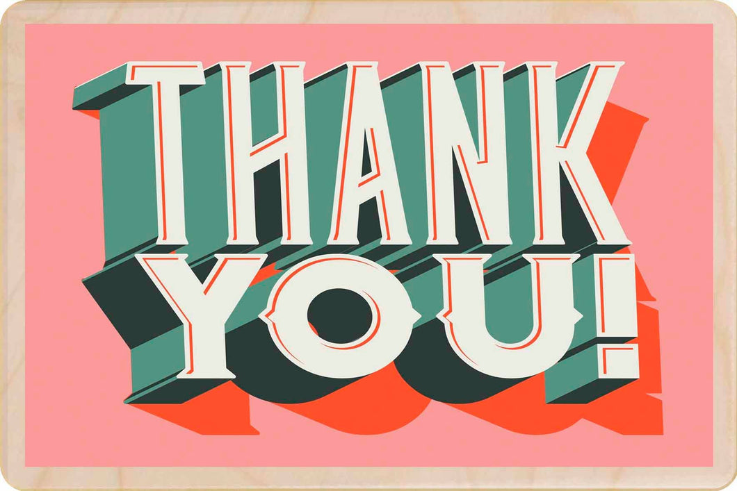 Thank You Sustainable Wooden Postcard