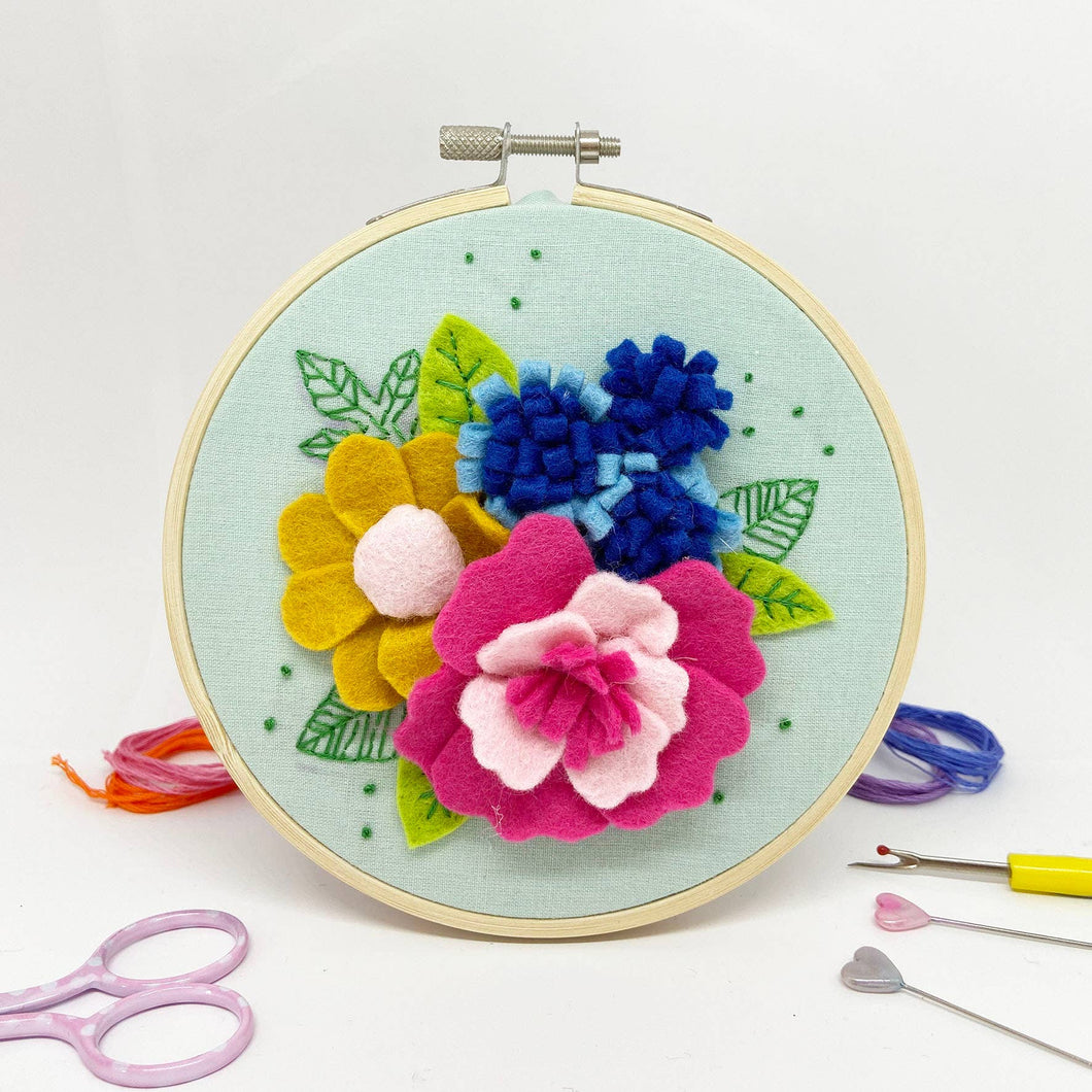 Floral Embroidery Applique Felt Craft Kit