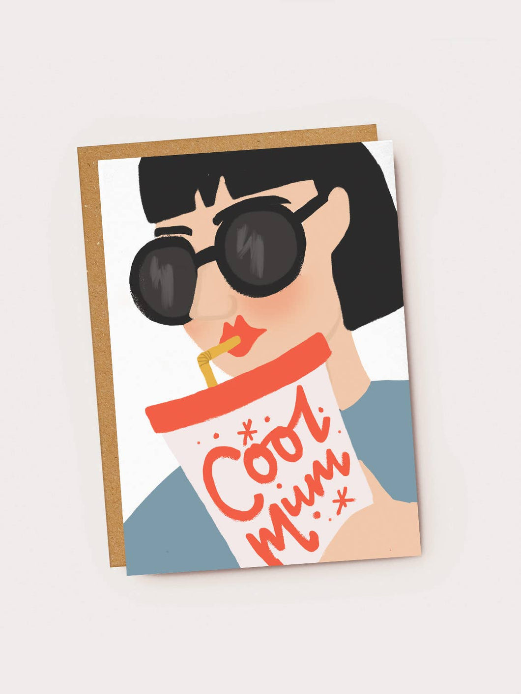 Cool Mum Sunglasses & Soda Greetings Card