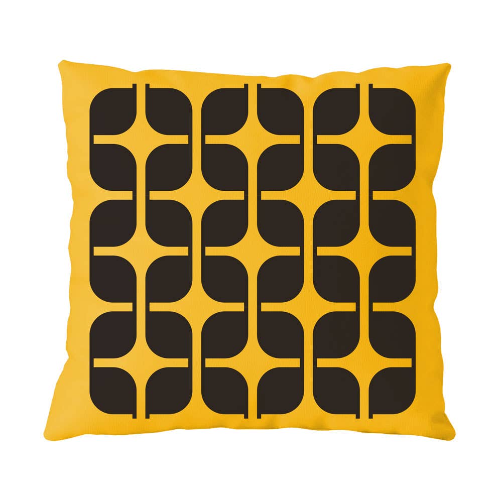 Magpie x Hornsea Link Pattern Cushion in Yellow