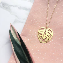 Load image into Gallery viewer, Gold Monstera Leaf Necklace
