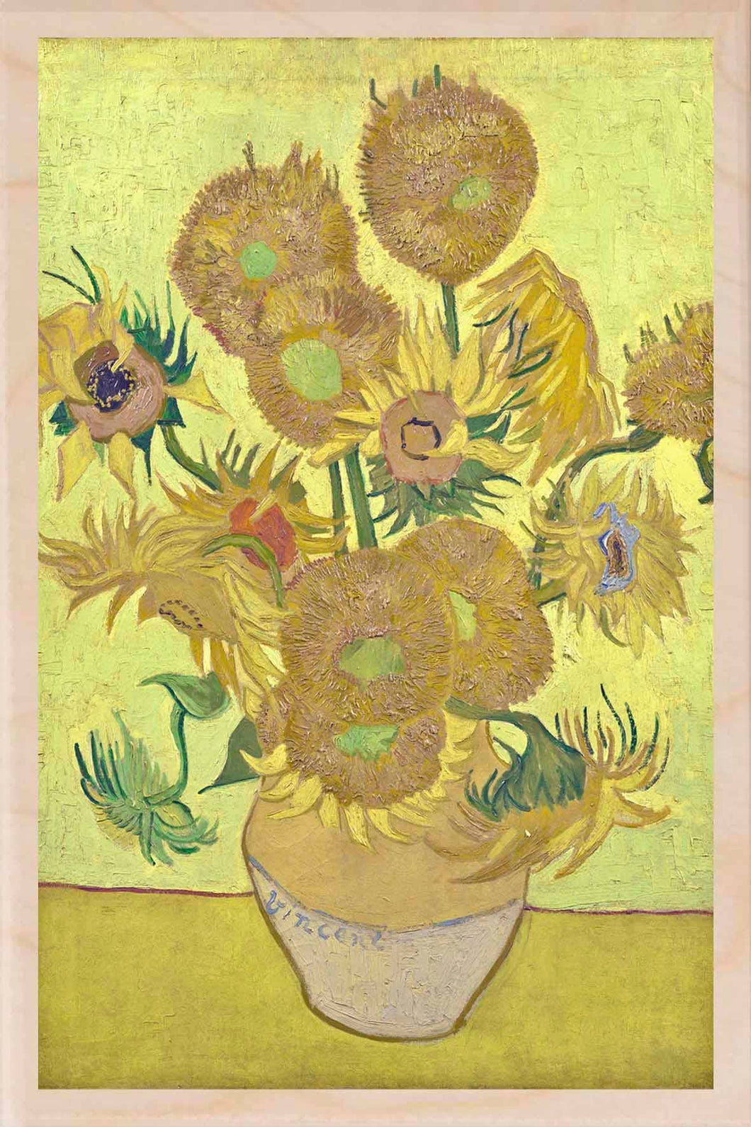 Van Gogh Sunflowers Sustainable Wooden Postcard