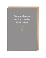 Load image into Gallery viewer, A Number of Years Ago Birthday Greetings Card
