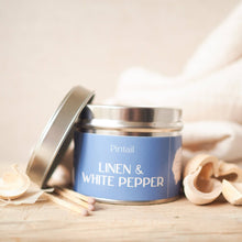 Load image into Gallery viewer, Linen and White Pepper Scented Candle
