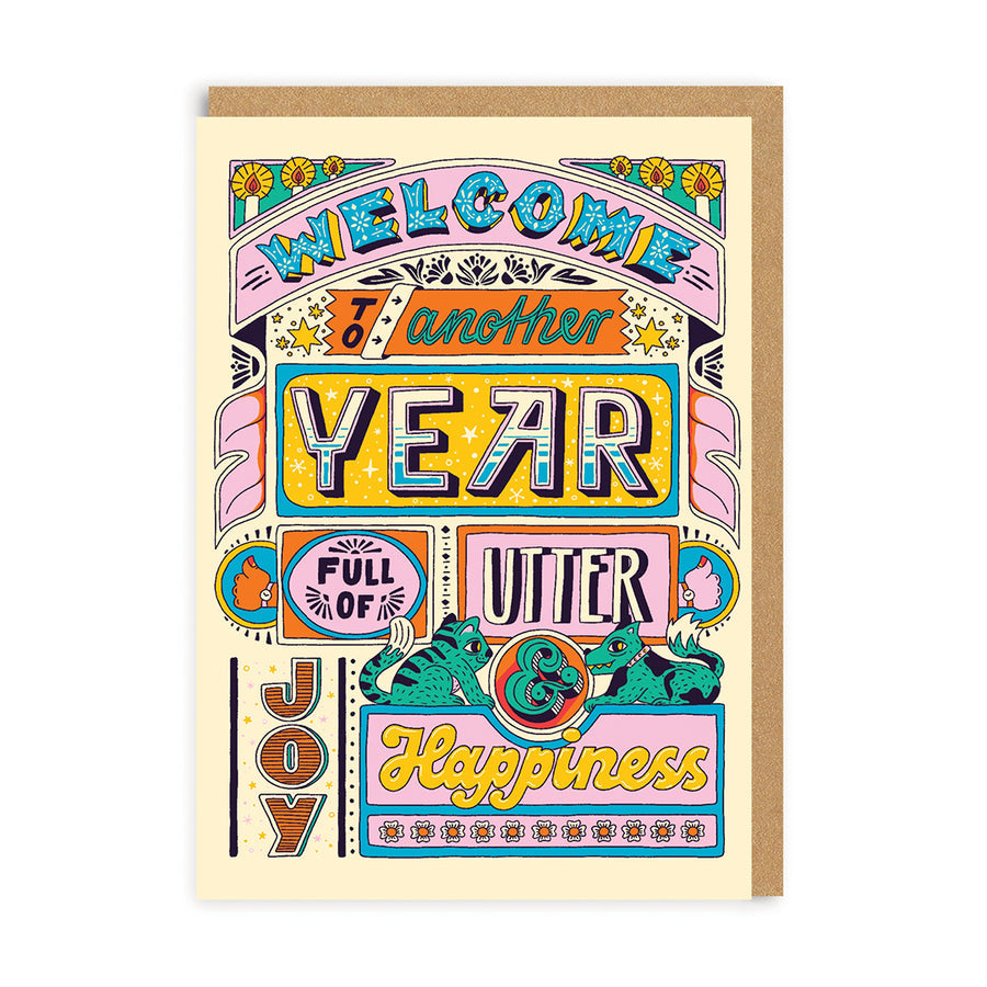 Year Full of Happiness Greetings Card