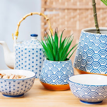 Load image into Gallery viewer, Small Blue Wave Planter
