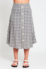 Load image into Gallery viewer, A-line Contrasting Check Midi Skirt
