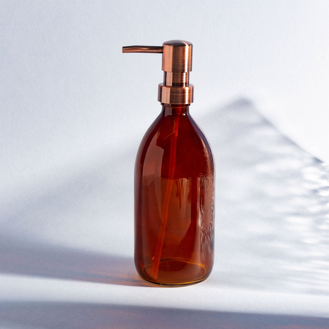 Amber Glass Refillable Pump Bottle