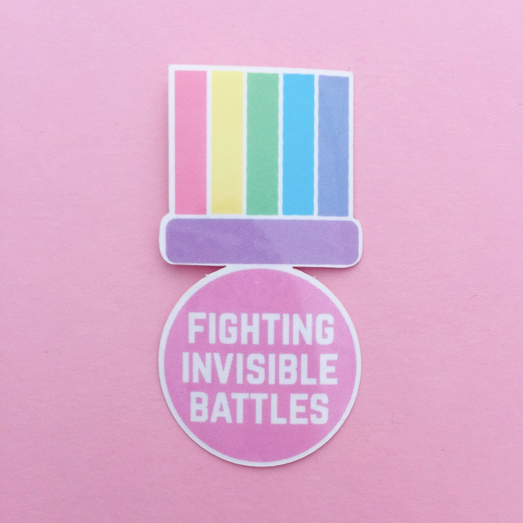 Fighting Invisible Battles Vinyl Sticker