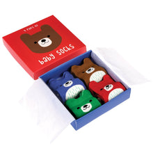 Load image into Gallery viewer, Box of Four Pairs of Baby Socks - Bears
