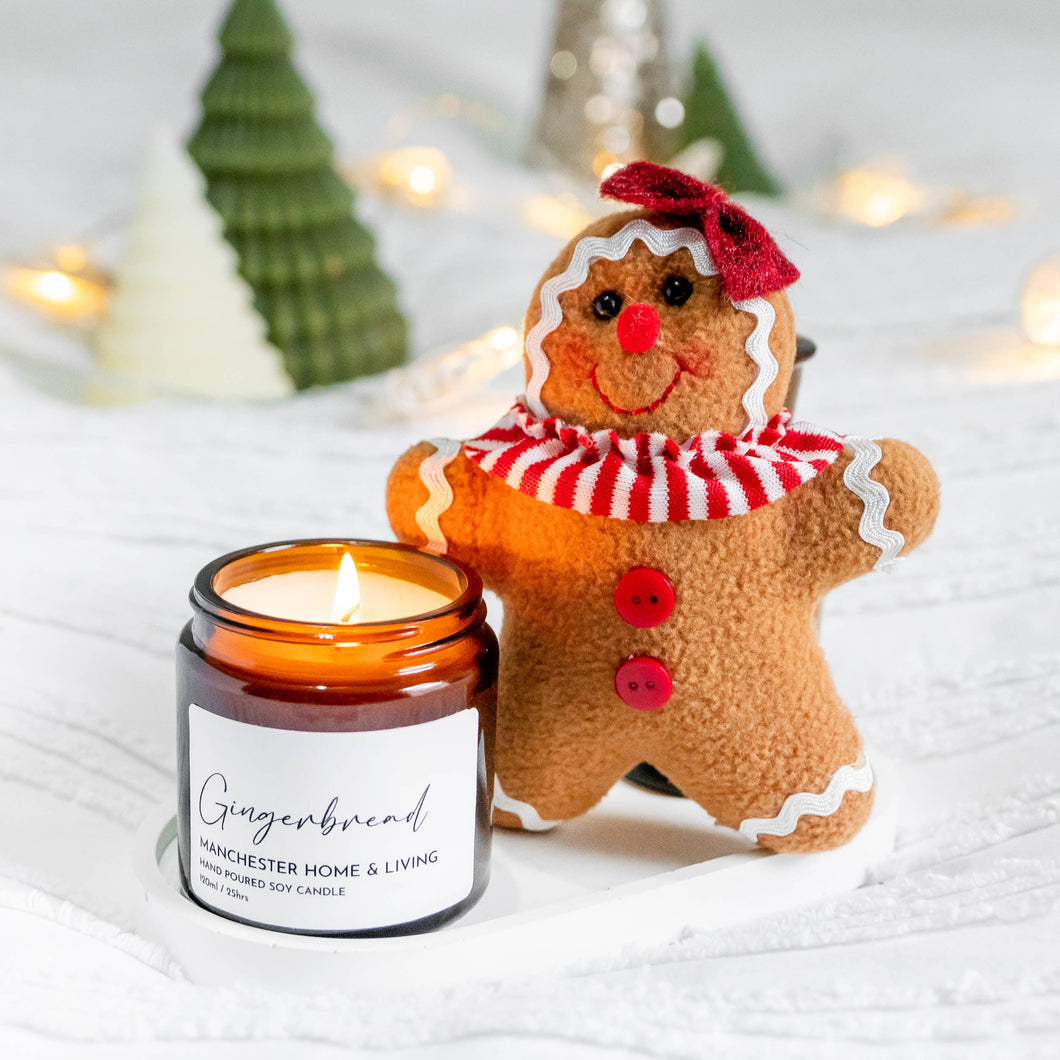 Small Festive Gingerbread Candle
