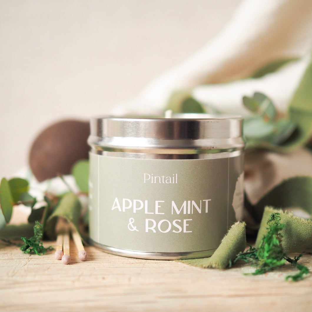 Apple Mint and Rose Scented Candle