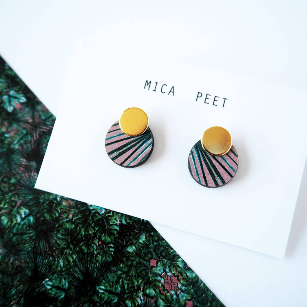 Geometric Palm Leaf Earrings