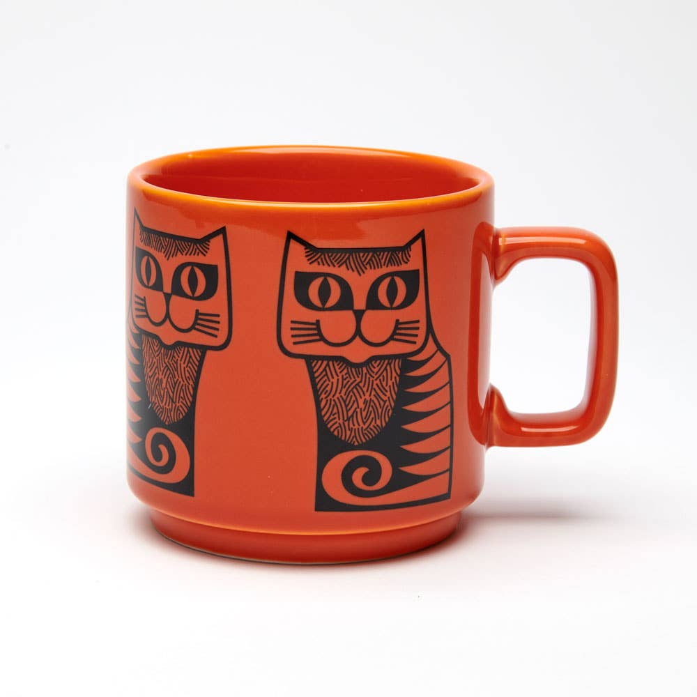 Magpie x Hornsea Cat Mug in Orange