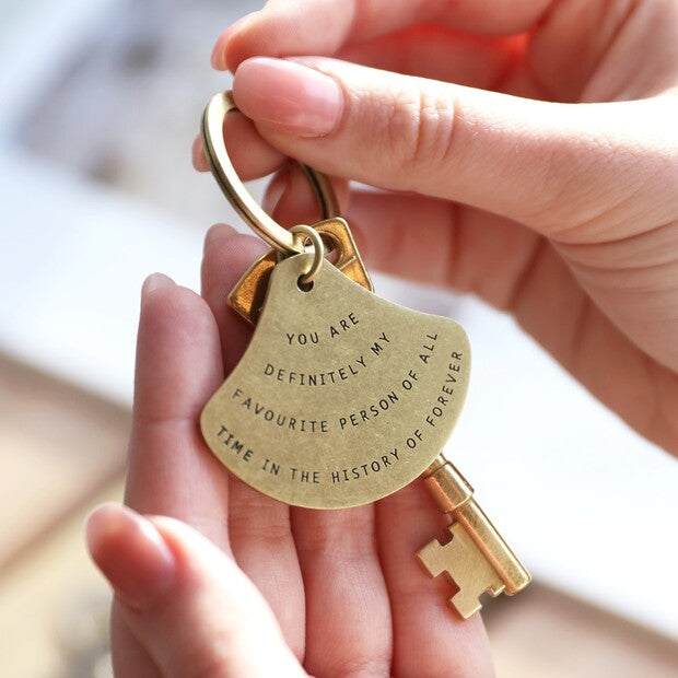 'Favourite Person' Brass Keyring