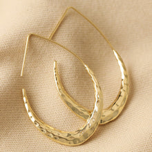 Load image into Gallery viewer, Gold Hammered Teardrop Earrings
