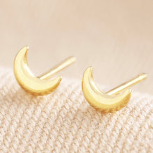 Load image into Gallery viewer, Tiny Gold Crescent Moon Stud Earrings

