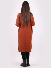 Load image into Gallery viewer, Rust Cable Knit Midi Dress
